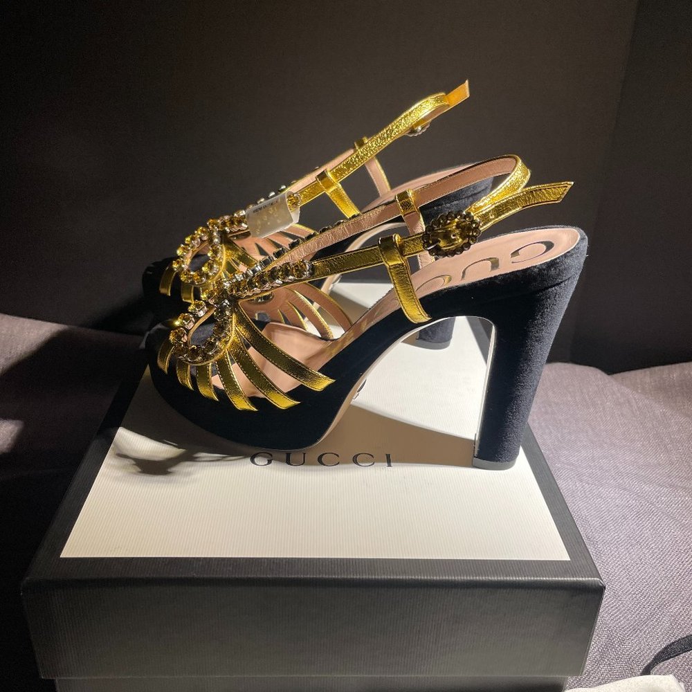 Gucci sand pelle nappa silk high heels - Picture 8 of 11